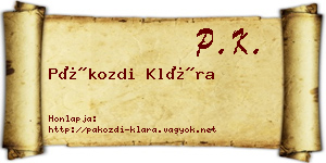 Pákozdi Klára névjegykártya